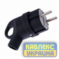 Вилка каучукова кутова із заземленням та кільцем FAR