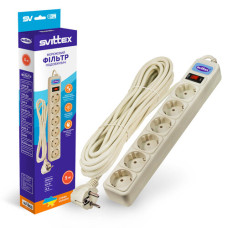 Мережевий фільтр-подовжувач  "Svittex" 6гн./5м.