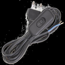 Шнур бра з прохідним вимикачем 1,2м Чорний