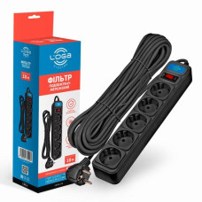 Мережевий фільтр-подовжувач "LOGA" 10м Чорний