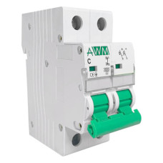Автоматичний вимикач AWM 4.5kA 2р 20А, х-ка С