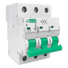 Автоматичний вимикач AWM 4.5kA 3р 16А, х-ка С