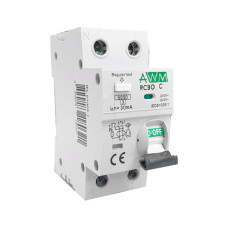 Диф. автоматичний вимикач AWM 1р+N 20А С 30мА, 2м.