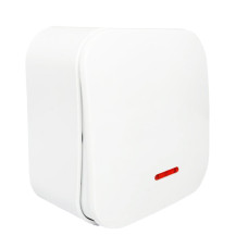 Вимикач  1-кл. накладний з підсвіткою AWM DARA білий  ІР20