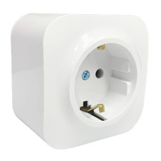 Розетка 1-на із з/к  накладна AWM DARA біла  ІР20