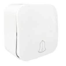 Кнопка дзвінка накладна AWM DARA біла  ІР20