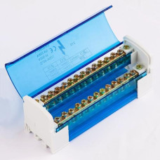 Шина нульова на DIN-рейку  (крос-модуль) 2x15отв. 125A  TAKEL