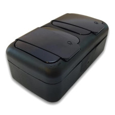 Розетка 2-на із з/к зовнішня Viko Palmiye чорна IP54