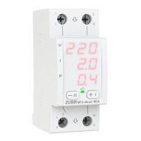 Реле напруги з контролем струму  ZUBR MF2-40 red 2мод.