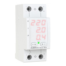 Реле напруги з контролем струму  ZUBR MF2-40 red 2мод.