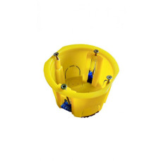 Коробка монтажна d-68мм набірна ГК пласт.лапка-стяжка Жовта Кова-Електро