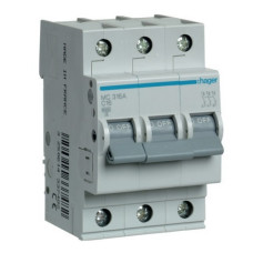 Автоматичний вимикач (6kA) 3р 16А Hager  NEW-series