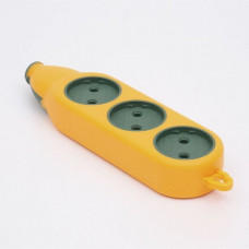 Колодка подовжувача 2 сторони 3+3 гнізда без з/к LEE (помаранчева)