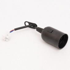 Патрон Е-27 пластиковий, підвісний з кабелем та клемною колодкою, чорний, Takel