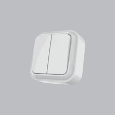 Вимикач  2-кл. накладний AWM TIMA білий  ІР20