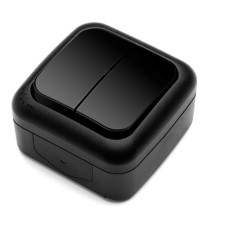 Вимикач  2-кл.  зовнішній Viko Palmiye Чорний