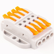 Клема з'єднувальна СМК-724 двостороння сіра, з кріпленням