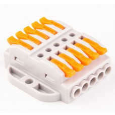 Клема з'єднувальна СМК-725 двостороння сіра, з кріпленням