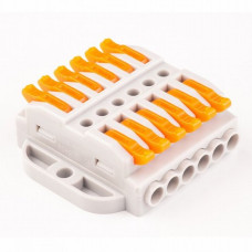 Клема з'єднувальна СМК-726 двостороння сіра, з кріпленням