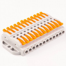 Клема з'єднувальна СМК-7212 двостороння сіра, з кріпленням